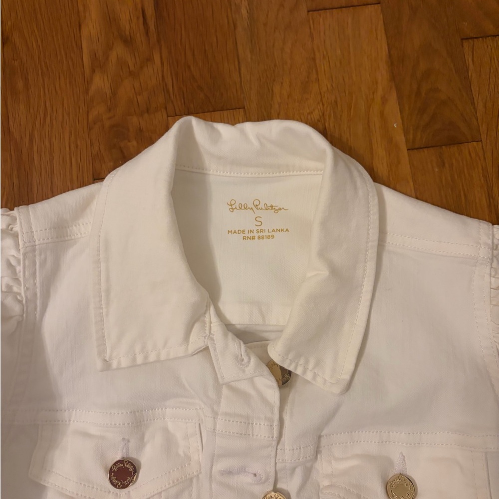 NWOT lilly Pulitzer white denim jacket size - Picture 2 of 4
